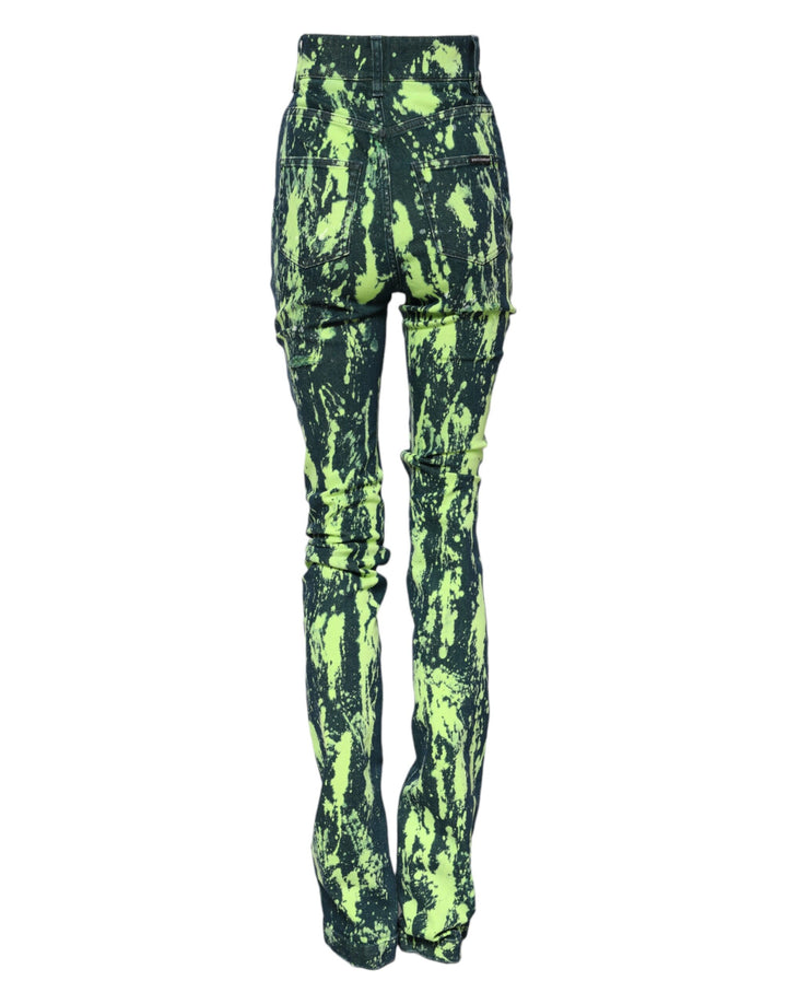 Dolce &amp; Gabbana Sample Sale Dolce &amp; Gabbana Green Color Splash High Waist Denim Jeans - | Designer outlet