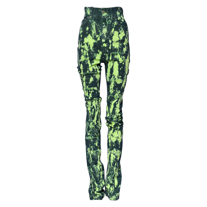 Dolce &amp; Gabbana Sample Sale Dolce &amp; Gabbana Green Color Splash High Waist Denim Jeans - | Designer outlet