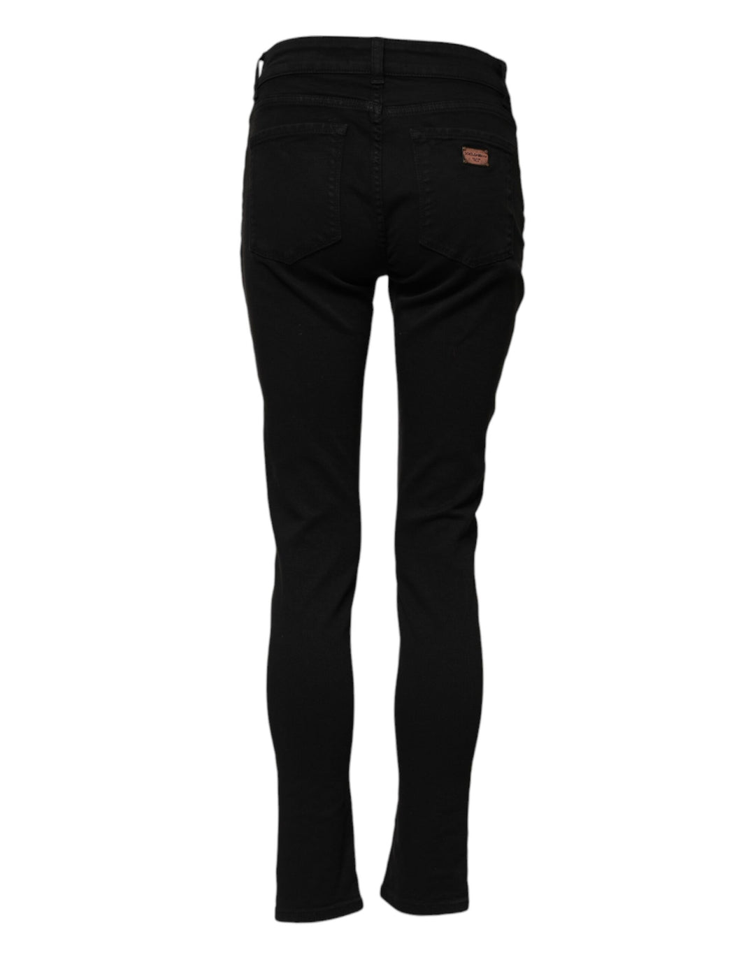 Dolce &amp; Gabbana Sample Sale Dolce &amp; Gabbana Black Cotton Logo Skinny Mid Waist Denim Jeans - | Designer outlet