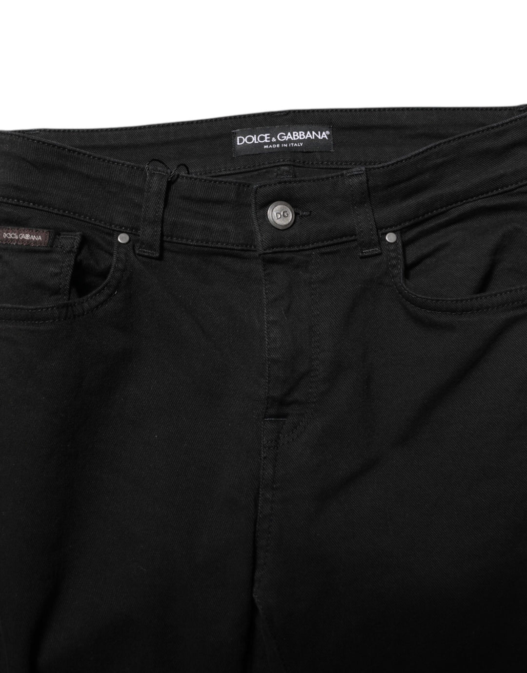 Dolce &amp; Gabbana Sample Sale Dolce &amp; Gabbana Black Cotton Logo Skinny Mid Waist Denim Jeans - | Designer outlet