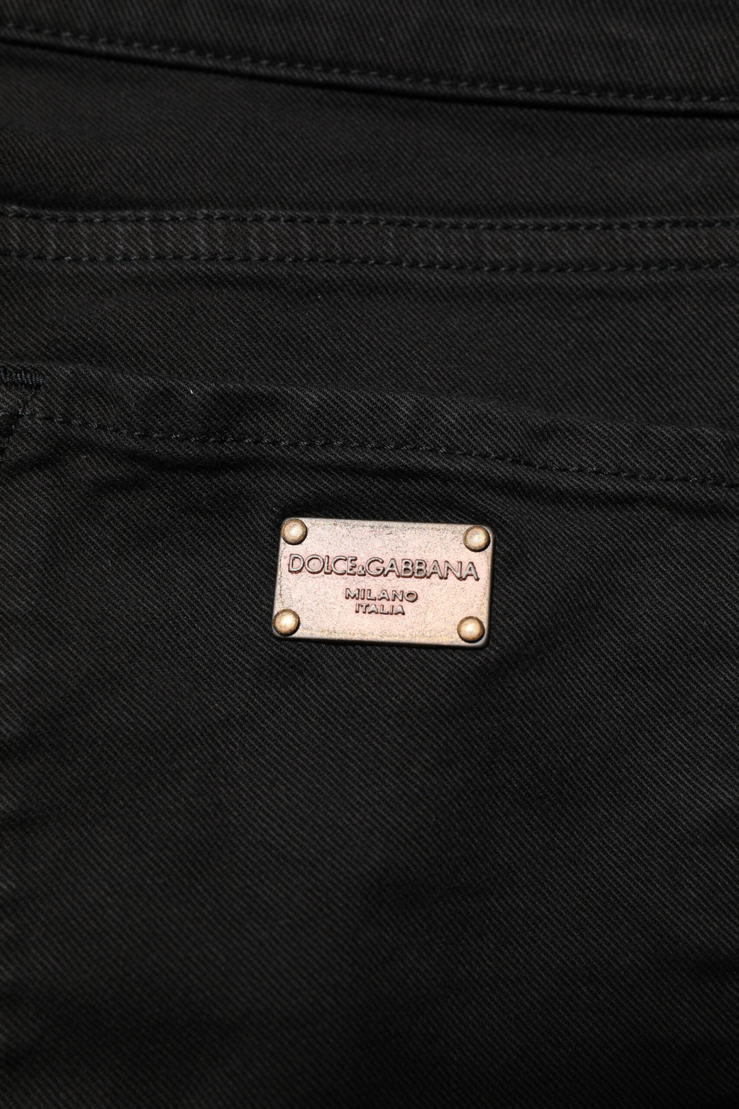 Dolce &amp; Gabbana Sample Sale Dolce &amp; Gabbana Black Cotton Logo Skinny Mid Waist Denim Jeans - | Designer outlet