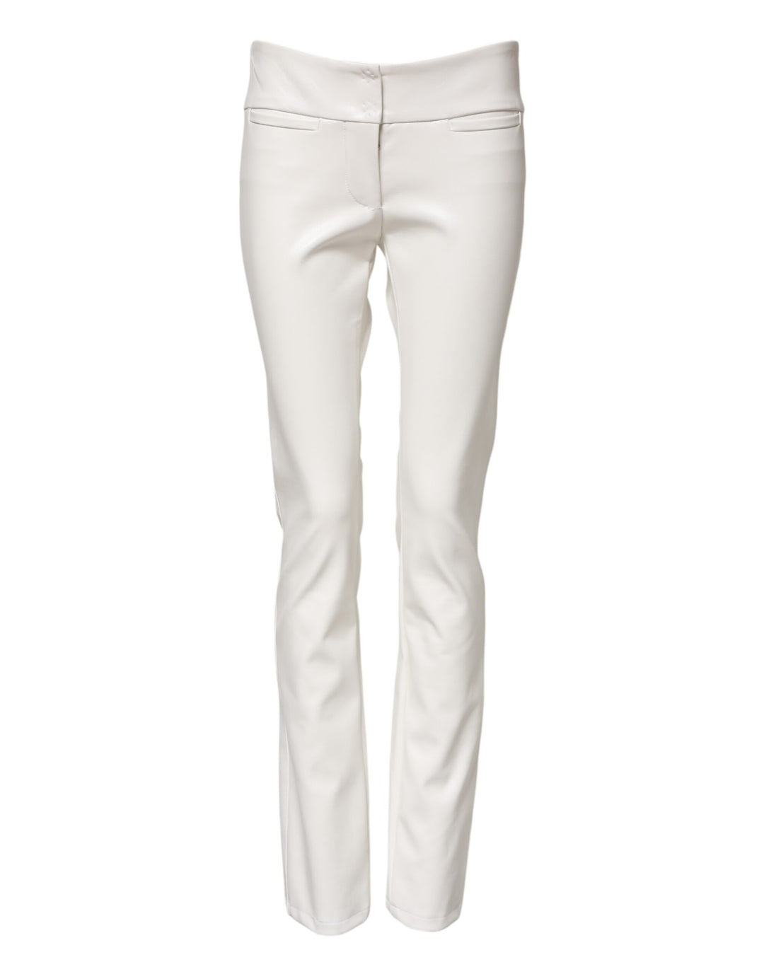 Dolce &amp; Gabbana Sample Sale Dolce &amp; Gabbana White Polyurethane High Waist Tapered Pants - | Designer outlet