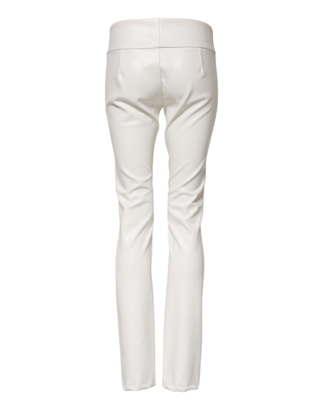 Dolce &amp; Gabbana Sample Sale Dolce &amp; Gabbana White Polyurethane High Waist Tapered Pants - | Designer outlet