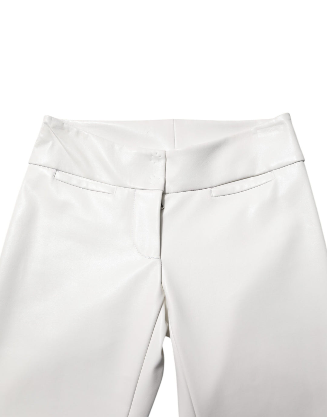 Dolce &amp; Gabbana Sample Sale Dolce &amp; Gabbana White Polyurethane High Waist Tapered Pants - | Designer outlet