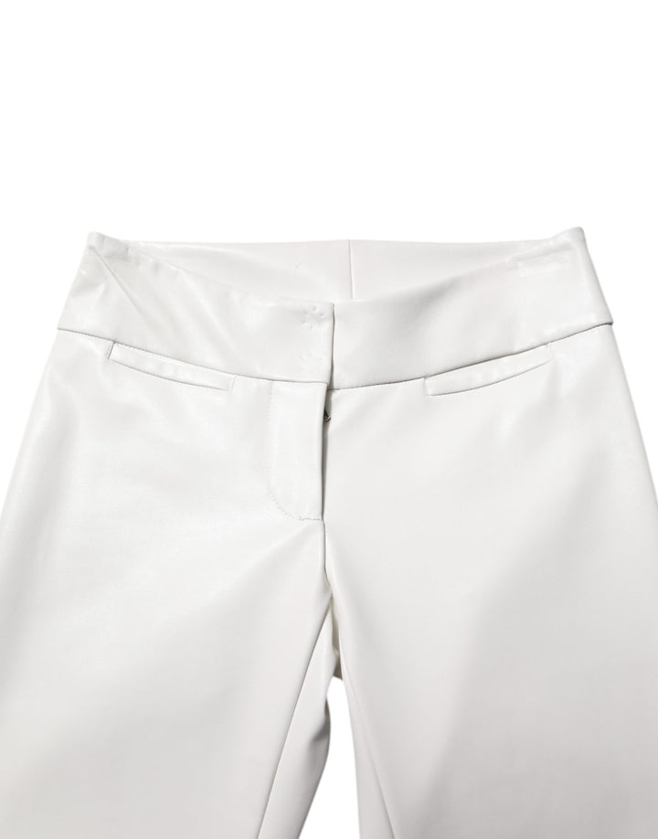 Dolce &amp; Gabbana Sample Sale Dolce &amp; Gabbana White Polyurethane High Waist Tapered Pants - | Designer outlet