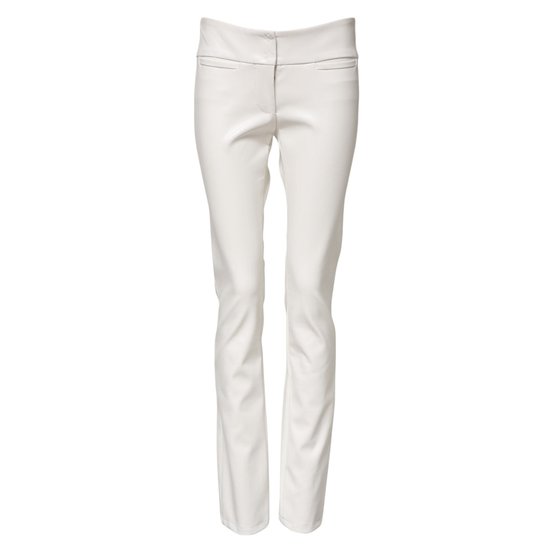 Dolce &amp; Gabbana Sample Sale Dolce &amp; Gabbana White Polyurethane High Waist Tapered Pants - | Designer outlet