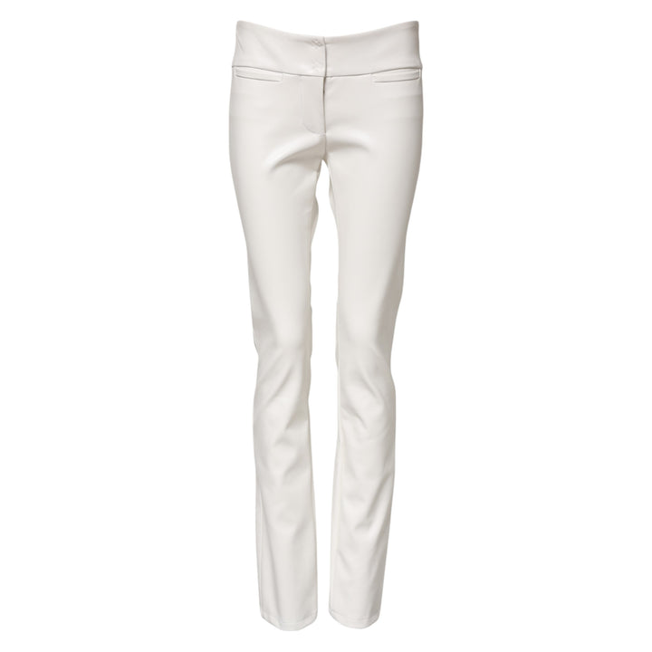 Dolce &amp; Gabbana Sample Sale Dolce &amp; Gabbana White Polyurethane High Waist Tapered Pants - | Designer outlet