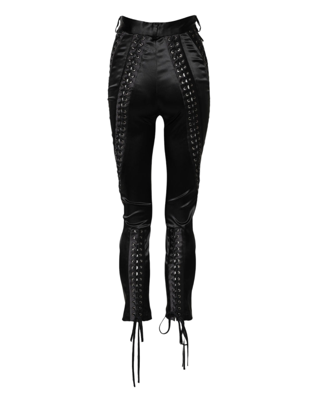 Dolce &amp; Gabbana Black Lace Details High Waist Skinny Pants by Dolce &amp; Gabbana outlet now on sale