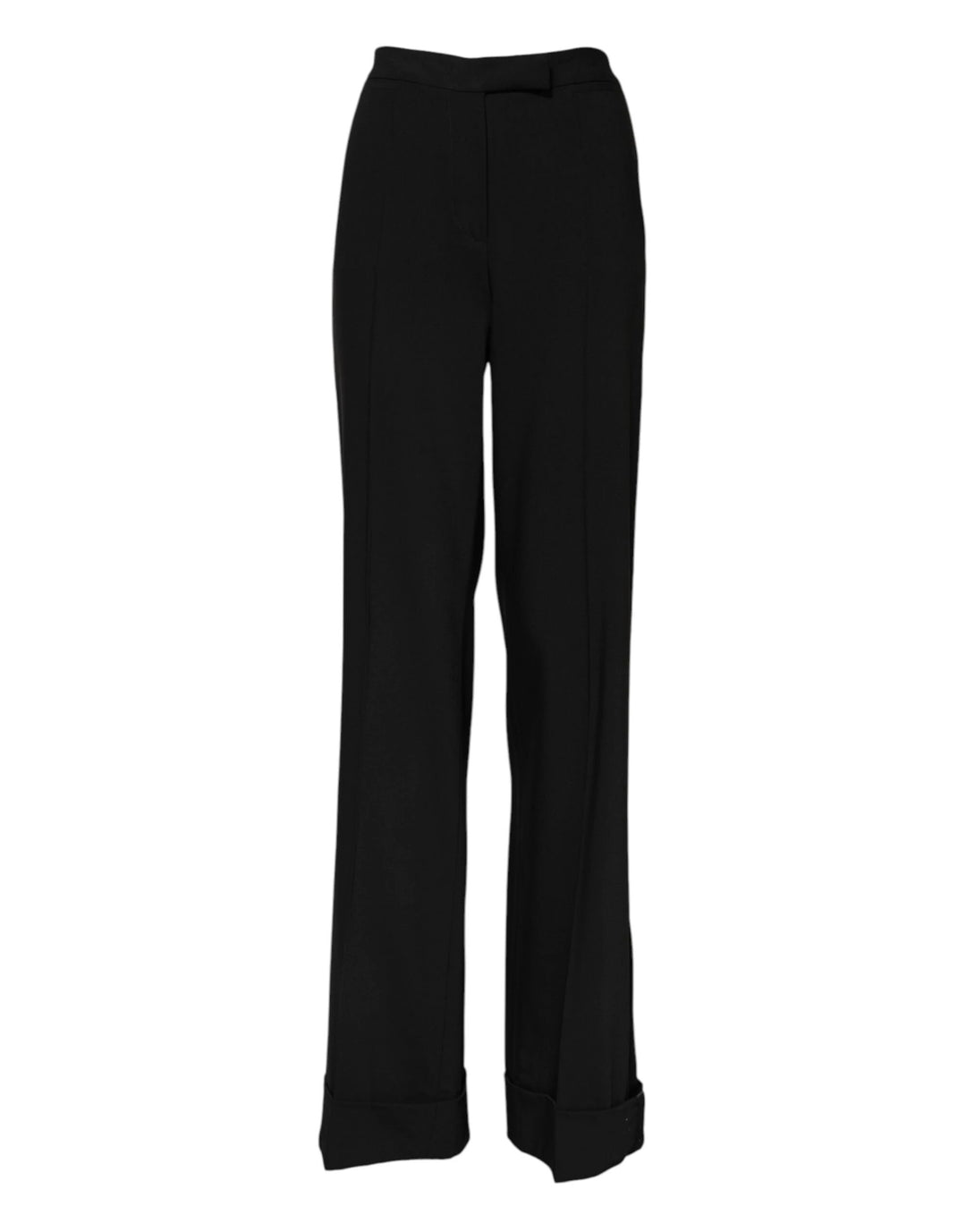 Dolce &amp; Gabbana Black Wool High Waist Flared Pants