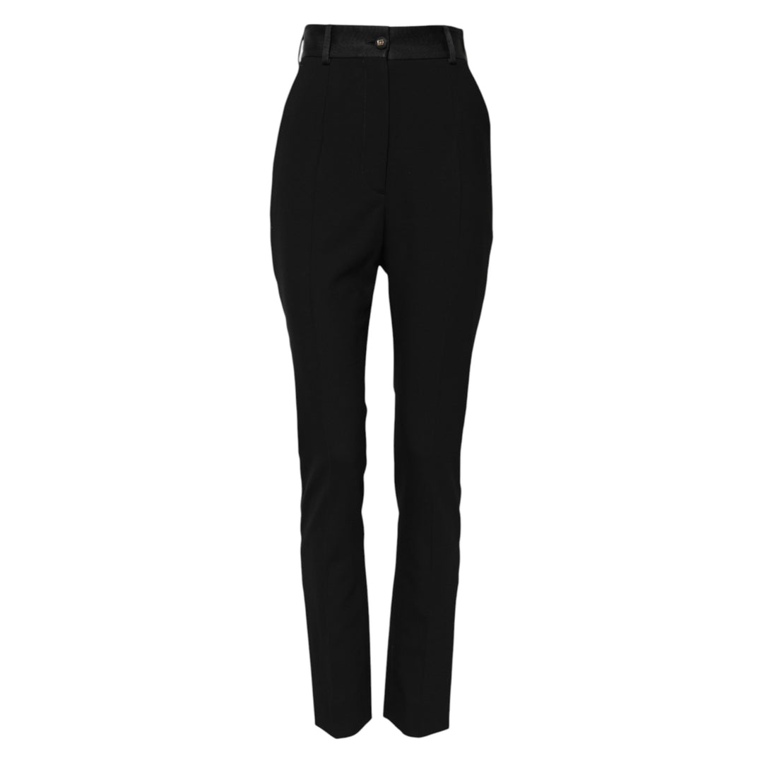 Dolce &amp; Gabbana Sample Sale Dolce &amp; Gabbana Black Wool High Waist Skinny Pants - | Designer outlet