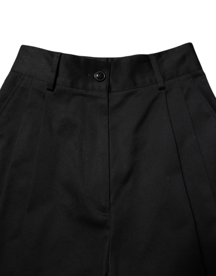 Dolce &amp; Gabbana Sample Sale Dolce &amp; Gabbana Black Cotton HighWaist Wide Leg Pants - | Designer outlet