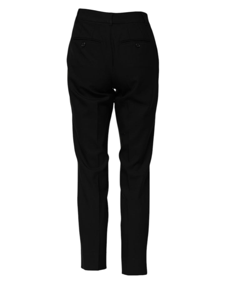 Dolce &amp; Gabbana Sample Sale Dolce &amp; Gabbana Black Wool High Waist Tapered Pants - | Designer outlet