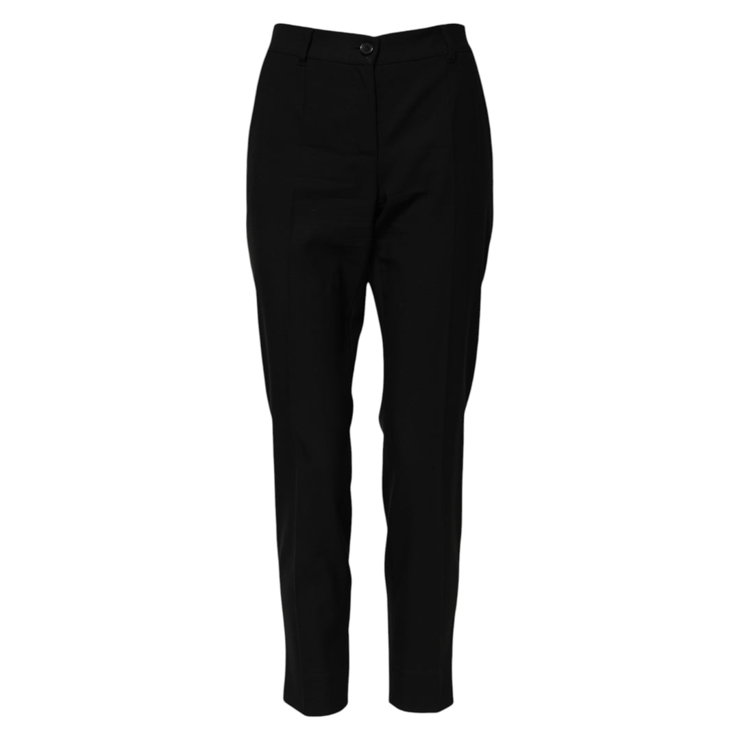 Dolce &amp; Gabbana Sample Sale Dolce &amp; Gabbana Black Wool High Waist Tapered Pants - | Designer outlet