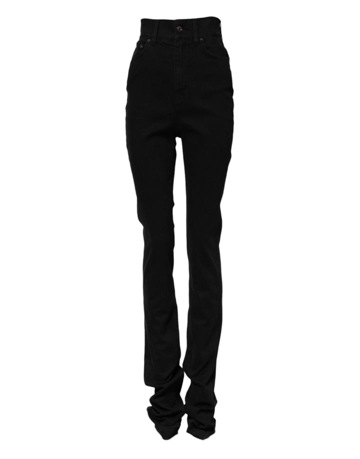 Dolce &amp; Gabbana Sample Sale Dolce &amp; Gabbana Black Cotton High Waist Skinny Denim Jeans - | Designer outlet