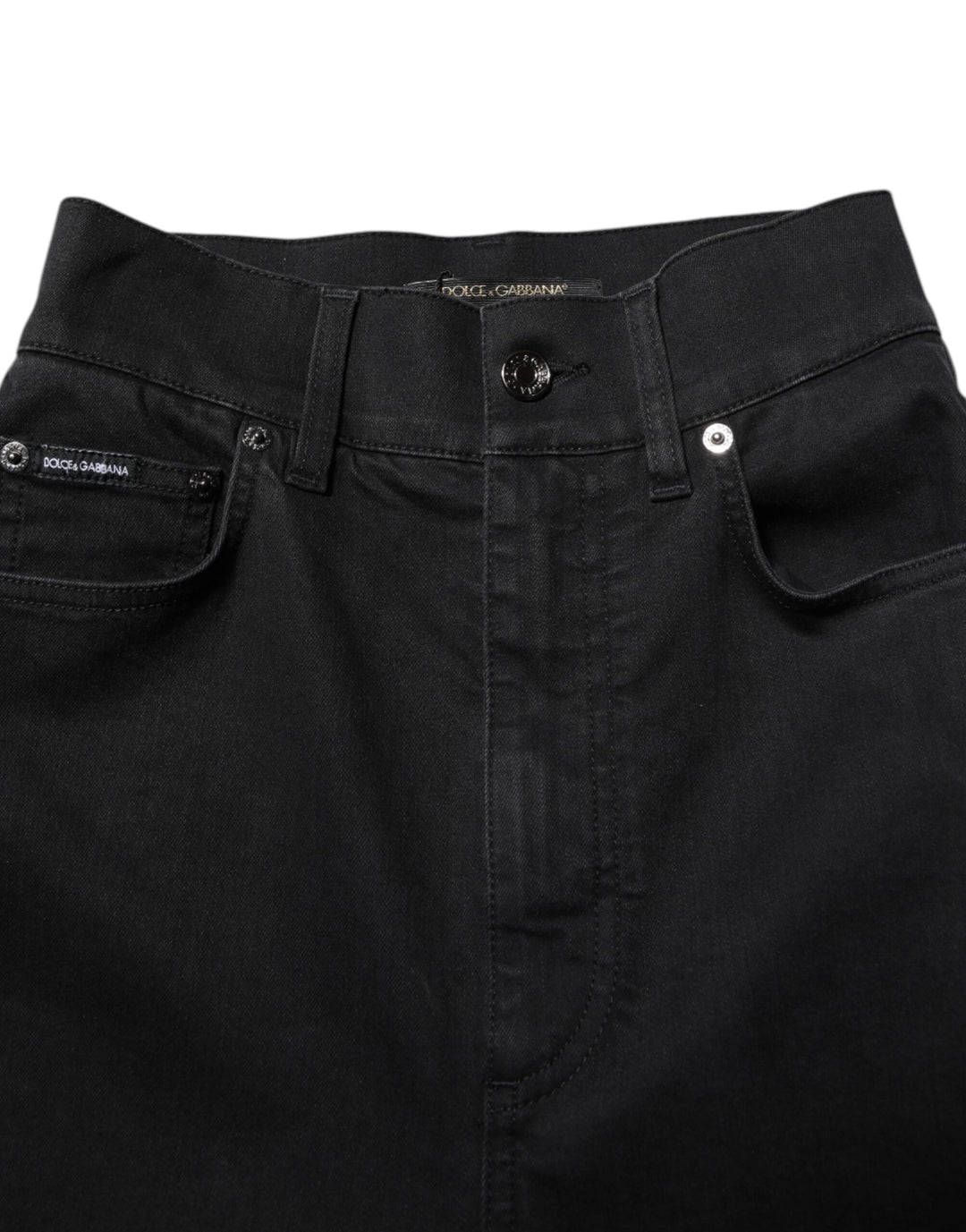 Dolce &amp; Gabbana Sample Sale Dolce &amp; Gabbana Black Cotton High Waist Skinny Denim Jeans - | Designer outlet