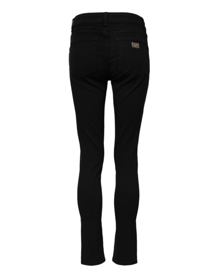 Dolce &amp; Gabbana Sample Sale Dolce &amp; Gabbana Black Cotton Skinny Mid Waist Denim Jeans - | Designer outlet