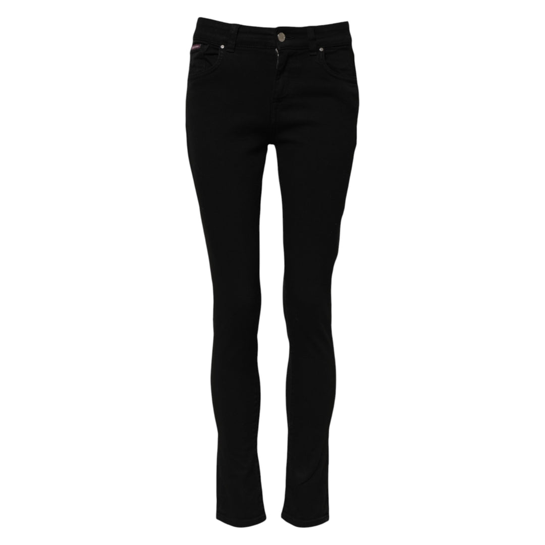 Dolce &amp; Gabbana Sample Sale Dolce &amp; Gabbana Black Cotton Skinny Mid Waist Denim Jeans - | Designer outlet