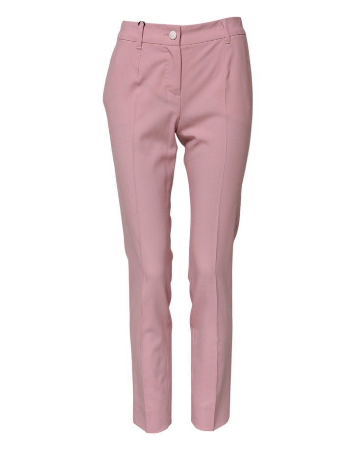Dolce &amp; Gabbana Sample Sale Dolce &amp; Gabbana Pink Wool High Waist Tapered Pants - | Designer outlet