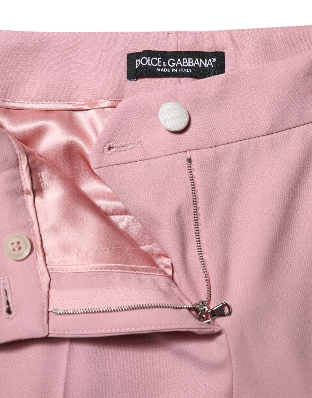 Dolce &amp; Gabbana Sample Sale Dolce &amp; Gabbana Pink Wool High Waist Tapered Pants - | Designer outlet