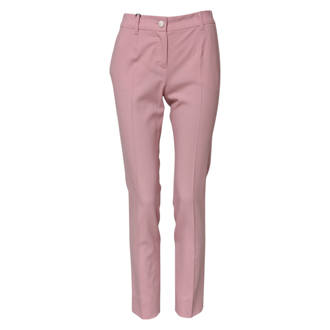 Dolce &amp; Gabbana Sample Sale Dolce &amp; Gabbana Pink Wool High Waist Tapered Pants - | Designer outlet