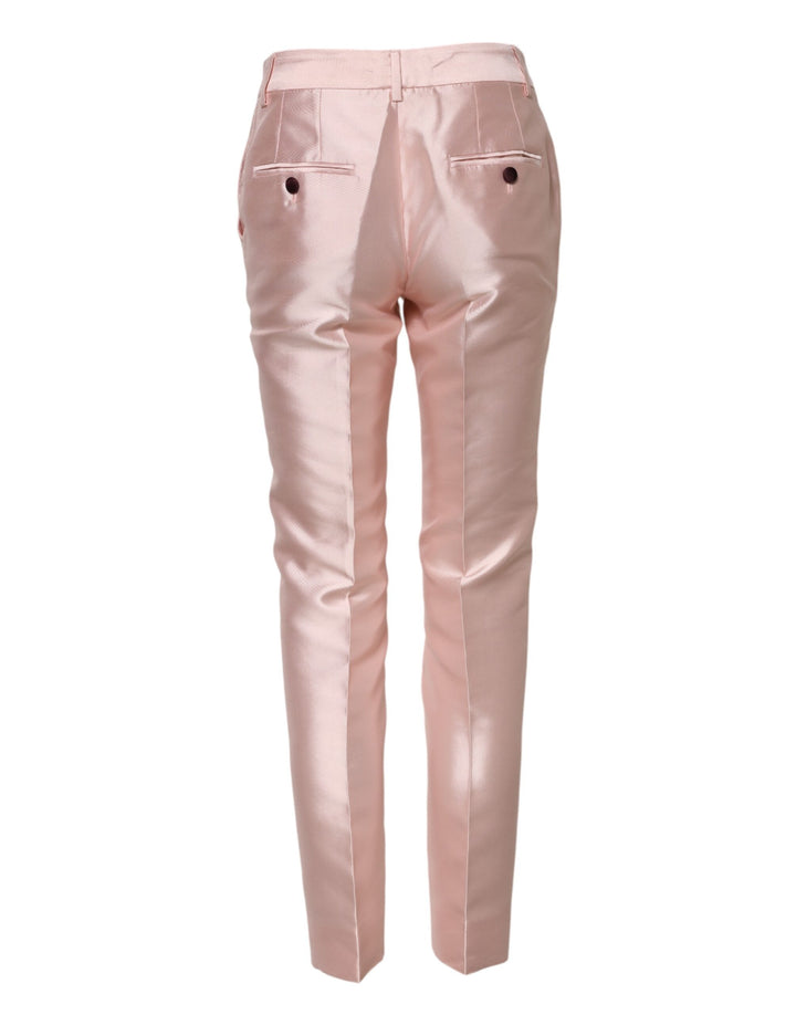 Dolce &amp; Gabbana Sample Sale Dolce &amp; Gabbana Pink Satin High Waist Tapered Pants - | Designer outlet