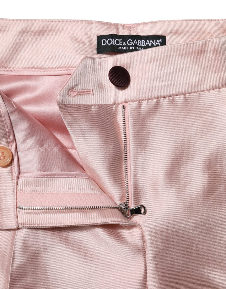 Dolce &amp; Gabbana Sample Sale Dolce &amp; Gabbana Pink Satin High Waist Tapered Pants - | Designer outlet