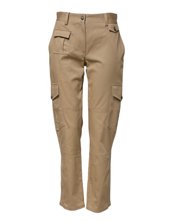 Dolce &amp; Gabbana Sample Sale Dolce &amp; Gabbana Beige Mid Waist Cargo Tapered Pants - | Designer outlet