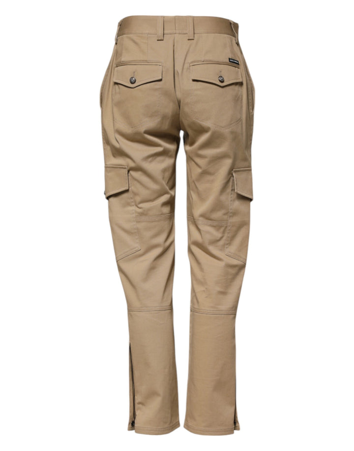 Dolce &amp; Gabbana Sample Sale Dolce &amp; Gabbana Beige Mid Waist Cargo Tapered Pants - | Designer outlet