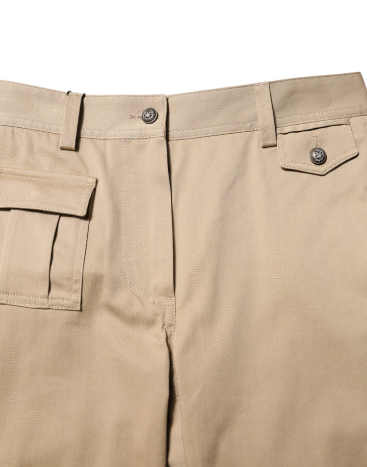 Dolce &amp; Gabbana Sample Sale Dolce &amp; Gabbana Beige Mid Waist Cargo Tapered Pants - | Designer outlet