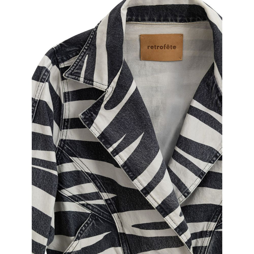 Retrofête Black And White Cotton Blazer by Retrofête outlet now on sale