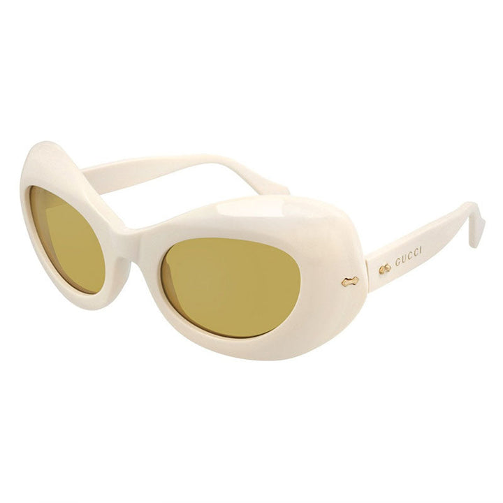Gucci Butterfly Full Rim, with a White frame and Yellow lens.