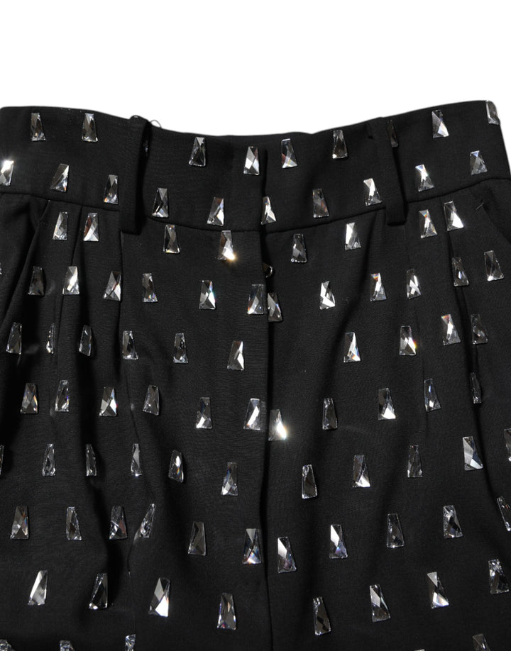Dolce &amp; Gabbana Sample Sale Dolce &amp; Gabbana Black Crystal Embellished Wide Leg Pants - | Designer outlet