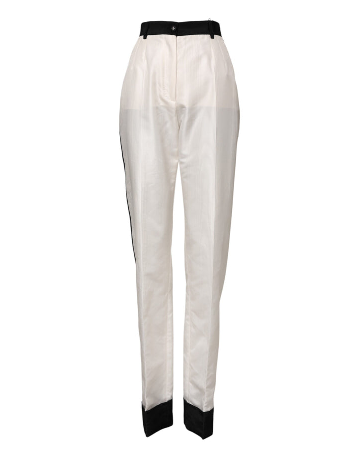 Dolce &amp; Gabbana Sample Sale Dolce &amp; Gabbana White High Waist Straight Dress Trouser Pants - | Designer outlet