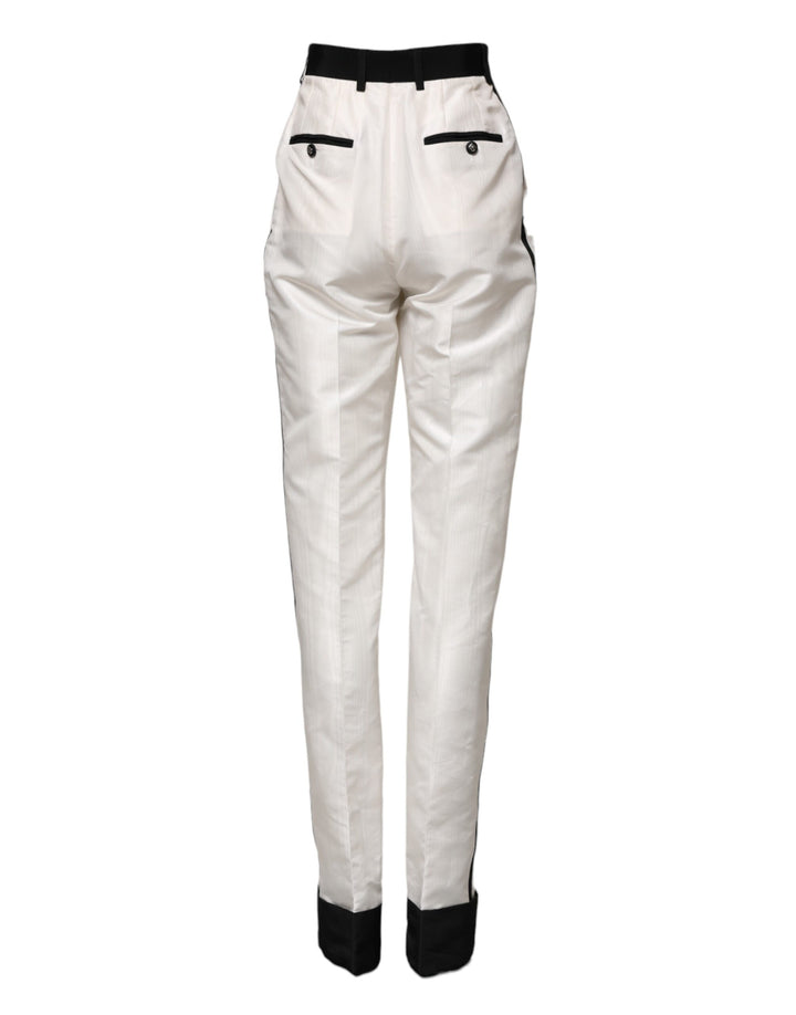 Dolce &amp; Gabbana Sample Sale Dolce &amp; Gabbana White High Waist Straight Dress Trouser Pants - | Designer outlet