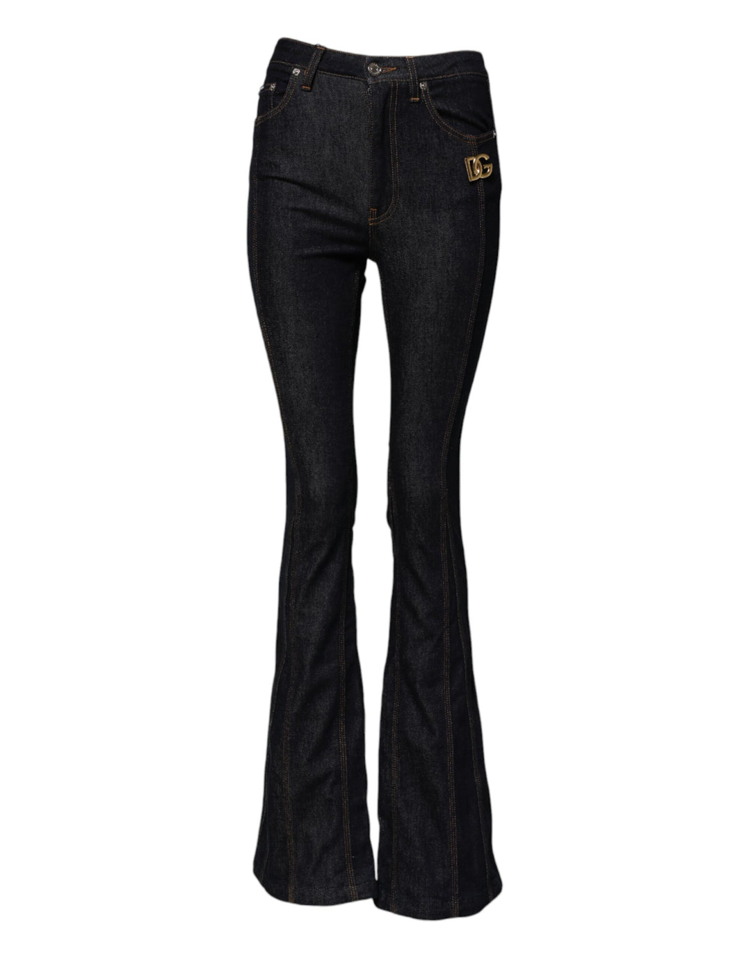 Dolce &amp; Gabbana Sample Sale Dolce &amp; Gabbana Black Cotton Mid Waist Bootcut Denim Jeans - | Designer outlet