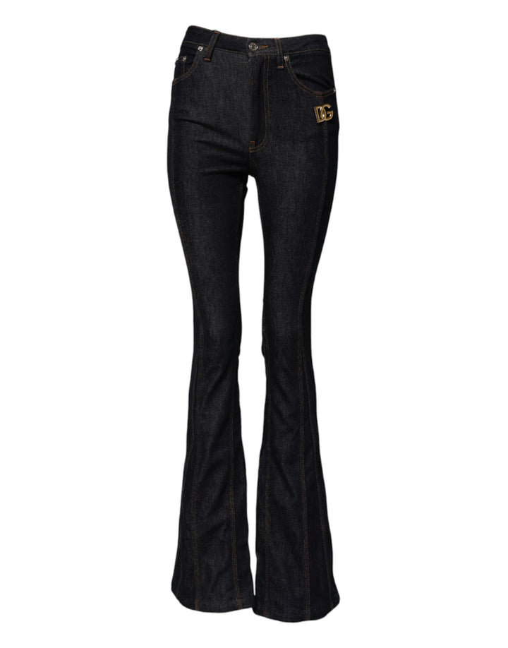 Dolce &amp; Gabbana Sample Sale Dolce &amp; Gabbana Black Cotton Mid Waist Bootcut Denim Jeans - | Designer outlet