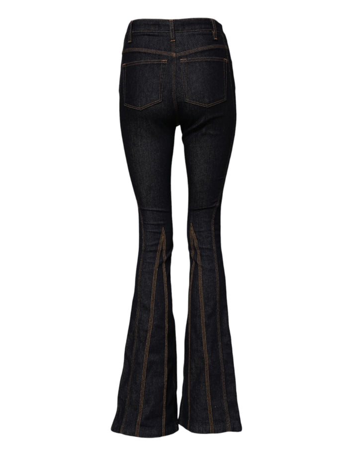 Dolce &amp; Gabbana Sample Sale Dolce &amp; Gabbana Black Cotton Mid Waist Bootcut Denim Jeans - | Designer outlet