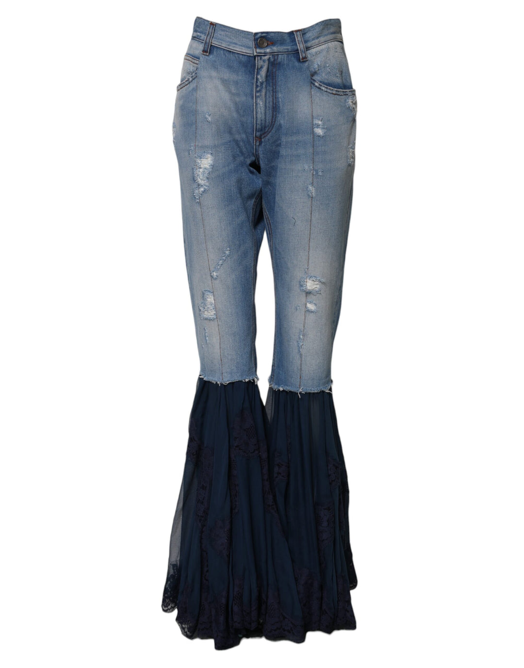 Dolce &amp; Gabbana Blue Cotton High Waist Flared Denim Jeans by Dolce &amp; Gabbana outlet now on sale