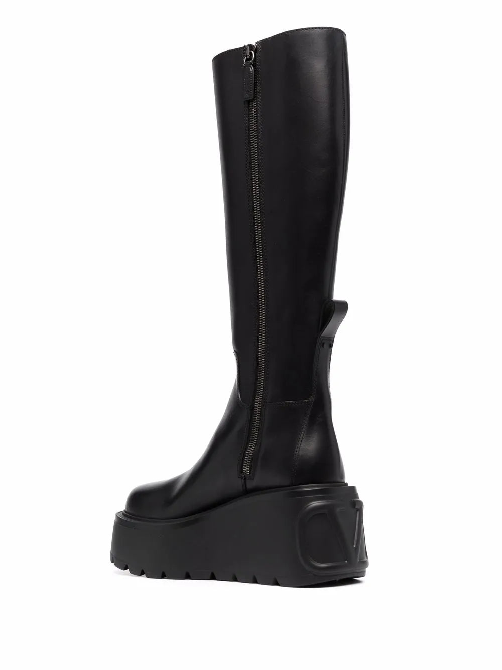 Valentino Garavani Vlogo Knee-High Leather Platform Boots
