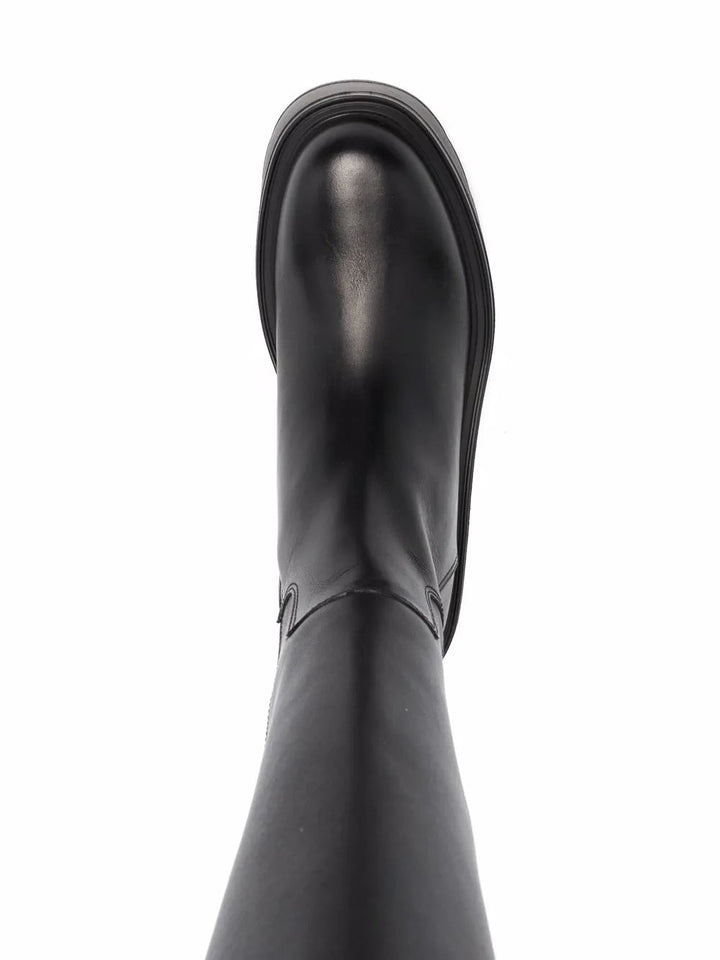 Valentino Garavani Vlogo Knee-High Leather Platform Boots