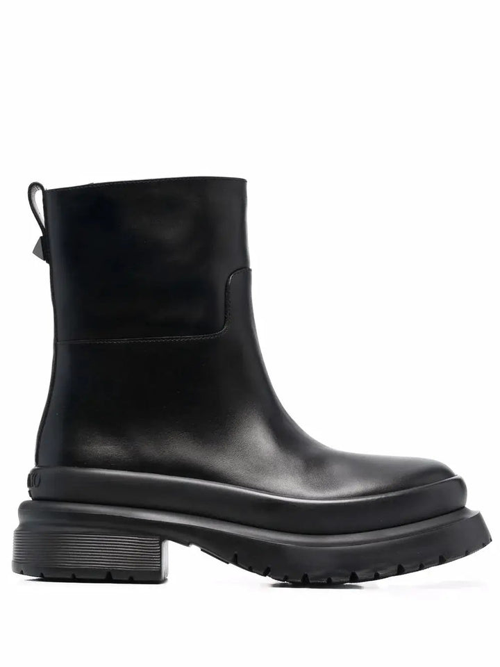 Valentino Garavani Rockstud Almond-Toe Ankle Boots