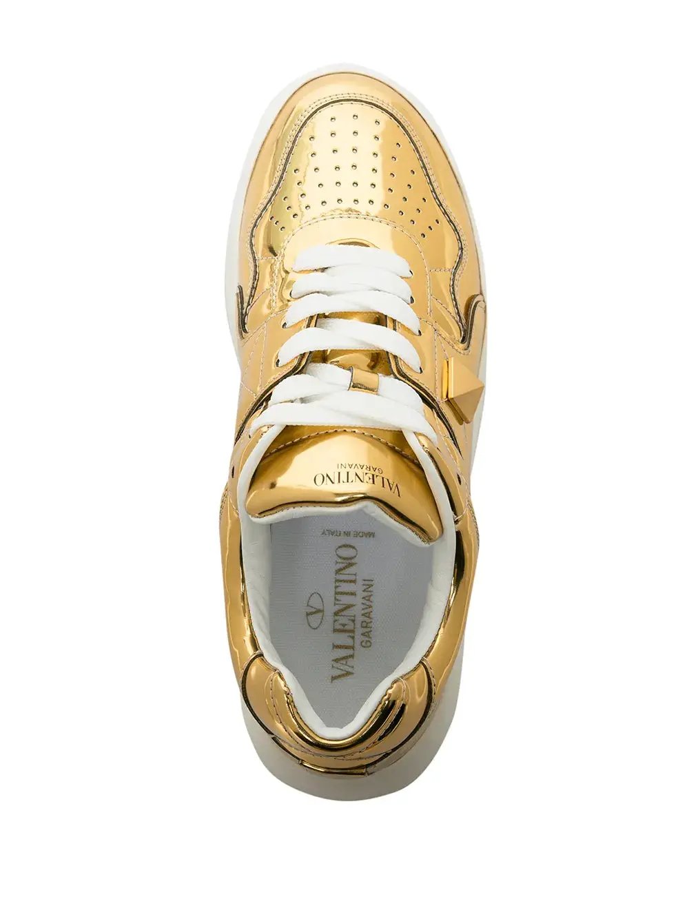 Valentino Garavani One Stud Mirror-Finish Sneakers
