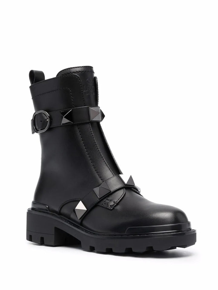 Valentino Roman Stud 40Mm Biker Boots