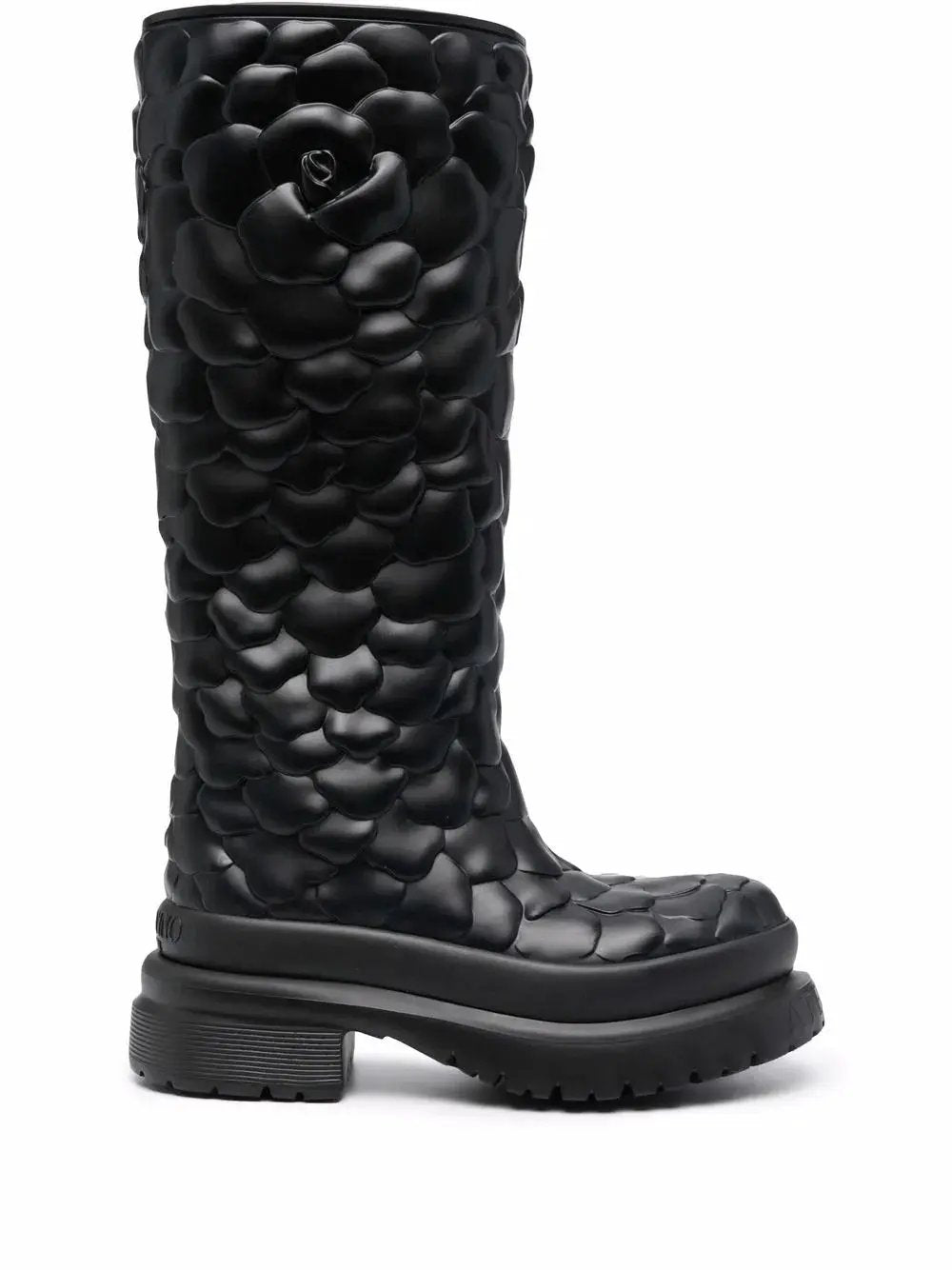 Valentino Sample Sale | Valentino Garavani Atelier Floral-Embossed Mid-Calf Rain Boots - Boots | Designer outlet
