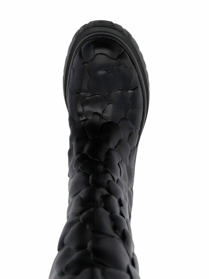 Valentino Sample Sale | Valentino Garavani Atelier Floral-Embossed Mid-Calf Rain Boots - Boots | Designer outlet