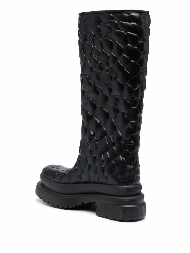 Valentino Sample Sale | Valentino Garavani Atelier Floral-Embossed Mid-Calf Rain Boots - Boots | Designer outlet