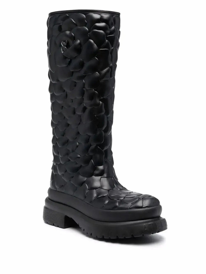 Valentino Sample Sale | Valentino Garavani Atelier Floral-Embossed Mid-Calf Rain Boots - Boots | Designer outlet