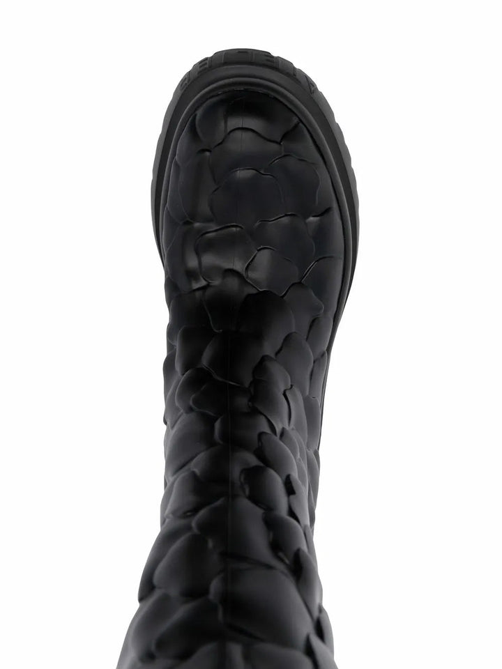 Valentino Garavani Atelier Floral-Embossed Mid-Calf Rain Boots