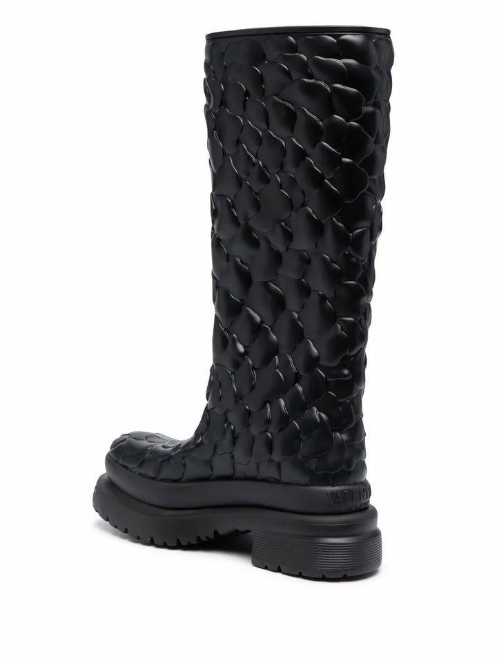 Valentino Garavani Atelier Floral-Embossed Mid-Calf Rain Boots