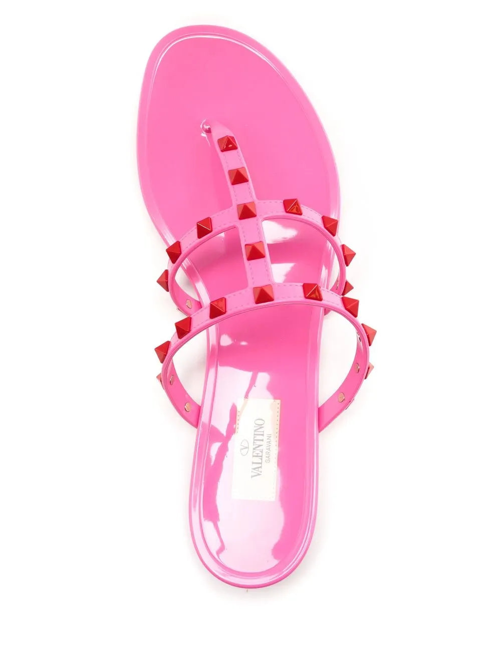 Valentino Garavani Rockstud Flat Sandals in PINK